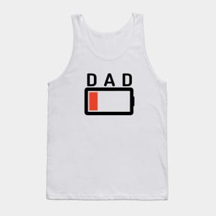 Funny Parenting Dad Low Battery Empty Tired T-shirt Tank Top